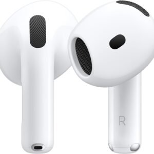 Apple AirPods 4 Wireless Earbuds, Bluetooth Headphones, Personalized Spatial Audio, Sweat and Water Resistant, USB-C Charging Case, H2 Chip, Up to 30 Hours of Battery Life, Effortless Setup for iPhone